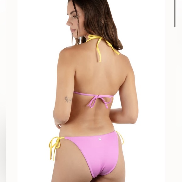Hurley Summer Block Triangle Bikini Top Aster Mimosa NWT XL - Picture 4 of 5